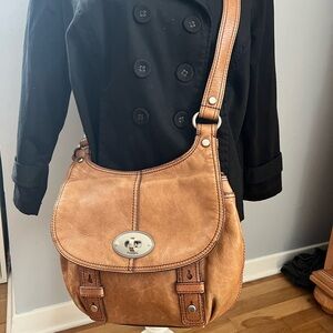 Fossil Brown Leather Crossbody Bag